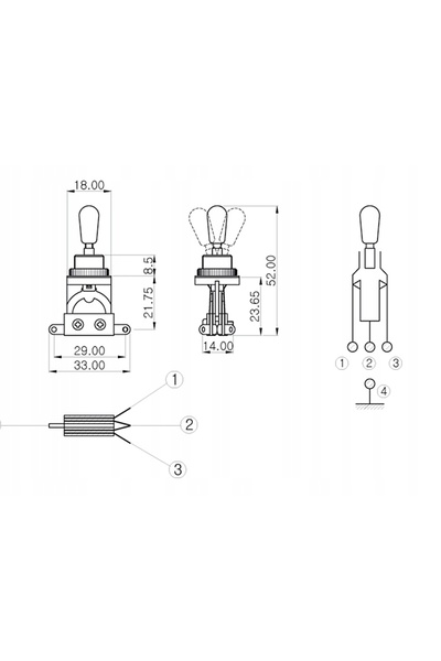 NO BRAND Comutator cu 3 poziții Vparts Tg-42 (Cr)