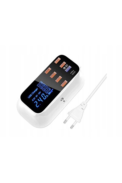 NO BRAND Verk Group 8Xusb USB Type C Quick Charge 3.0 Alb Adaptor de alimentare