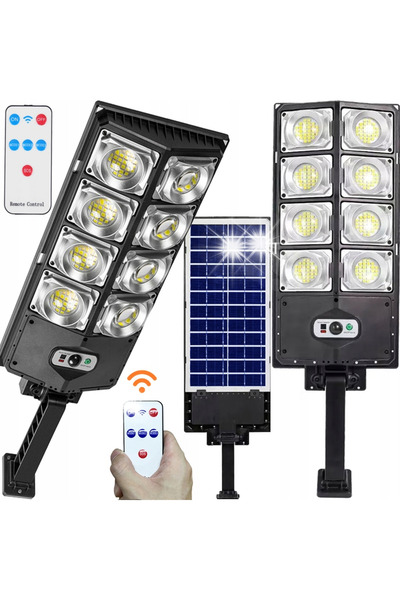 NO BRAND Lampă solară 800W cu senzor de amurg, senzor de mișcare și telecomandă