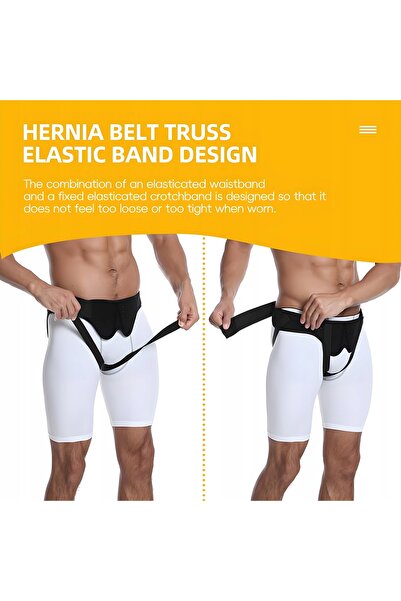 NO BRAND Bandă medicală pentru hernie inghinală | Negru L | Susținere + Confort