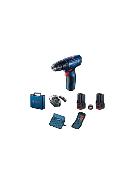 Bosch GSB 120-LI Çift Akülü + 23 Parça Vidalama Seti