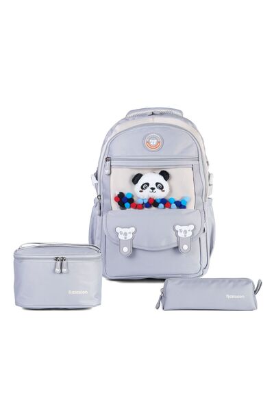 Relaxion Set of 3 Children's Primary School Bags with Pen Holder and Lunch Ba...
