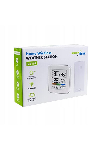 NO BRAND Stație meteo cu senzor wireless de exterior, LCD, alarmă de umiditate