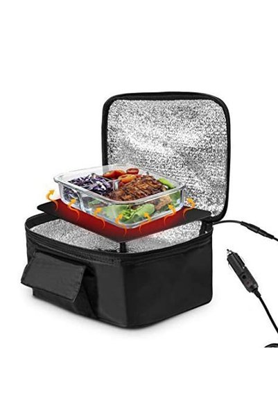 NO BRAND Cutie portabilă neagră pentru picnic și camping, cu funcție de micro...