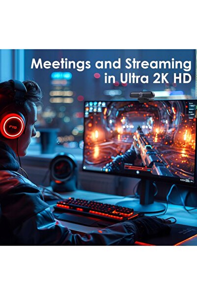 NO BRAND Cameră web 2K / 1080P 60 Fps cu autofocus și suport