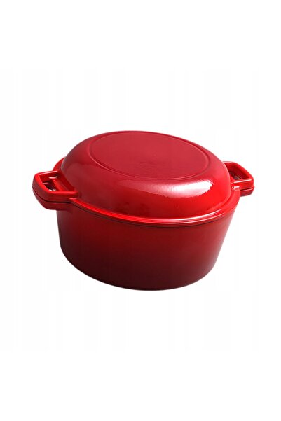 NO BRAND Vas din fontă rezistent la căldură cu capac pentru cuptor