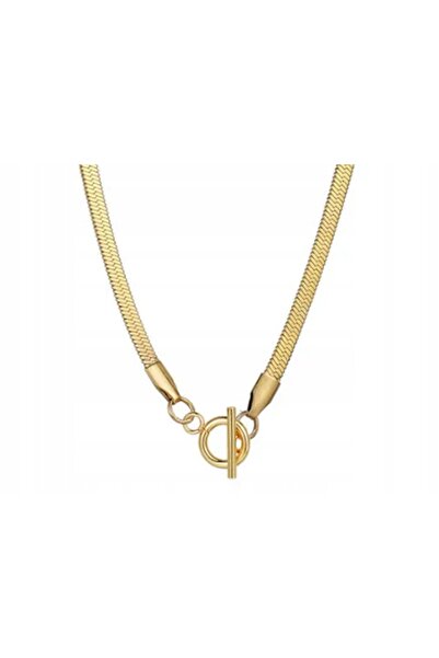 NO BRAND Colier choker placat cu aur, cu bandă lată, elegant, cu pandantiv șa...