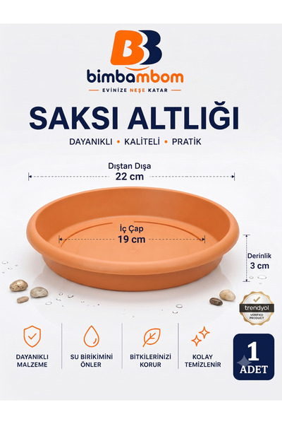 bimbambom Plastik Saksı Tabağı 20 Cm Saksı altı ,Saksı suluk taban