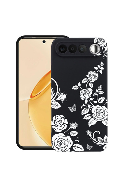 bestcase ®   Husă TPU Ultra Subțire pentru Realme 16, Florală - Trandafir Neg...