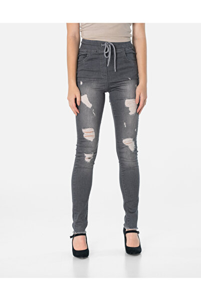 NO BRAND Blugi Skinny de Damă cu Talie Înaltă 9021B-2 38