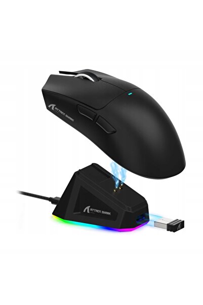 NO BRAND Mouse de gaming Attack Shark X11 Light Wireless RGB cu stație de înc...