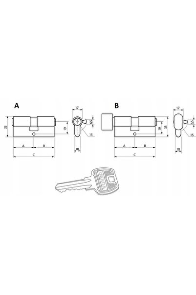NO BRAND Set pentru inserții ușă B-harko H6 30g/40 nichel