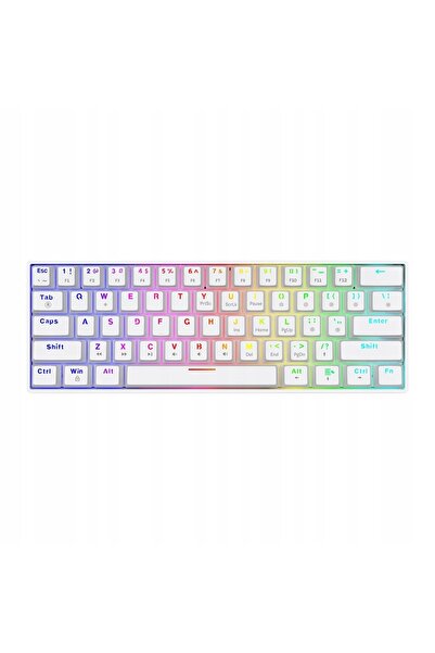 NO BRAND Tastatură mecanică de gaming albă 60% retroiluminată, switch-uri Out...