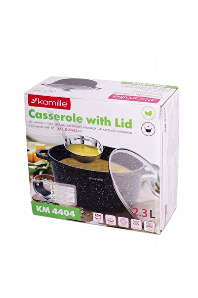 NO BRAND Garnek 4404 Marmură Neagră 2.3 L Kamille