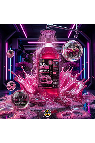 AKGÜNEŞ MOTOGARAJ Konsantre Pembe Oto Şampuanı 2 Litre - 1/10 Sulandırılabili...