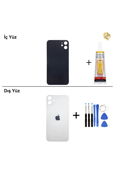 ARSKİNG iPhone 11 Beyaz Arka Kapak Arka Cam Batarya Kapağı Lazer Kesim Kapak ...