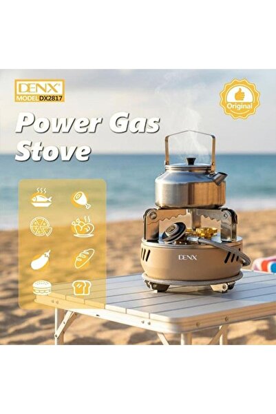 Denx موقد غاز محمول ثلاثي الشعلات DX2817، بقوة 9600 واط، مصنوع من النحاس والف...