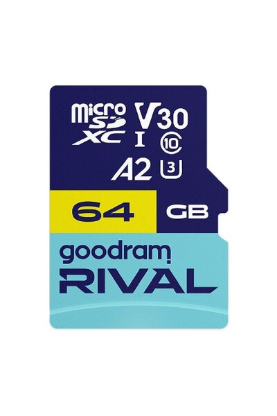 Goodram 64GB microSDXC UHS-I U3 V30 A2 RIVAL