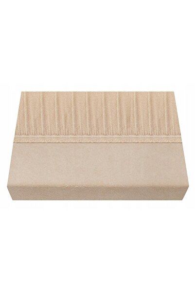 NO BRAND Cearșaf din jerseu cu elastic gros 160x200 bej