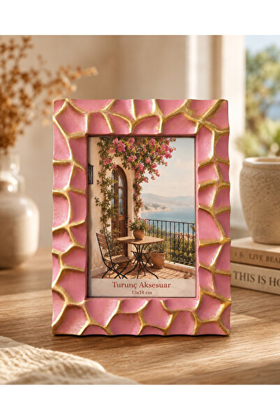 TURUNÇ AKSESUAR إطار ديكوري فاخر بتصميم رملي 13x18 سم