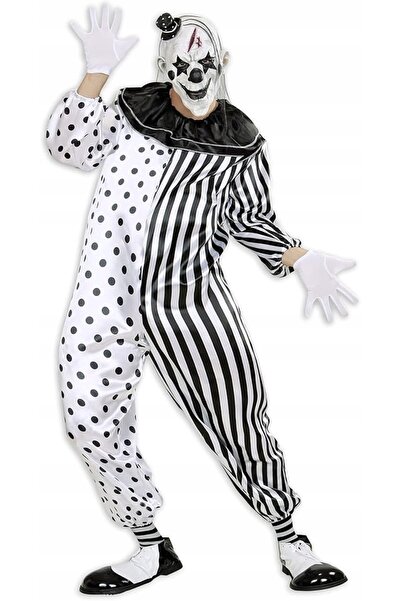 NO BRAND Costum de clovn Mima Halloween Set complet Horror Înfricoșător Petre...