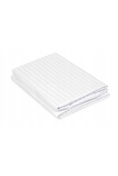 NO BRAND Lenjerie de pat Satin Damasc cu Dungi 200X220 Alb