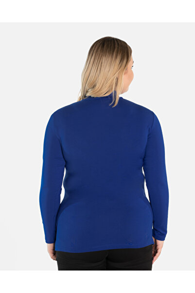 NO BRAND Pulover elegant slim de damă, guler semi-înalt, clasic, uni 3888-10 3XL