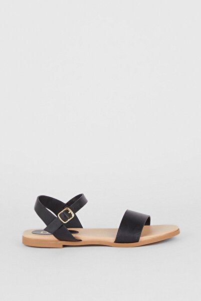 NO BRAND Sandale plate clasice negre cu cataramă Dorothy Perkins 38