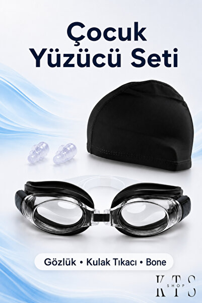 KTS SHOP Çocuk Yüzücü Seti – Likralı Bez Bone, Yüzme Gözlüğü ve Kulak Tıkacı ...