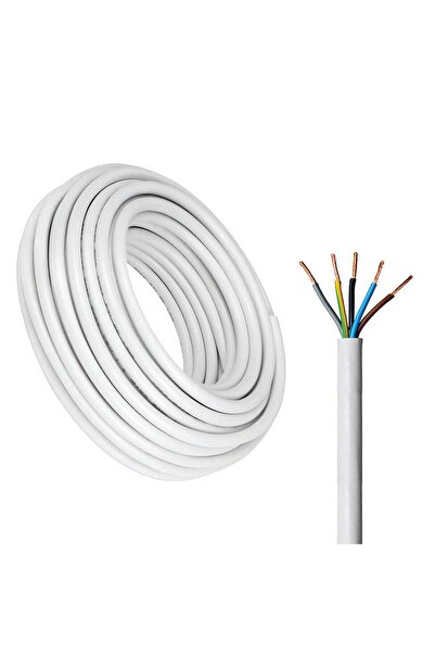Duravel 5-Core Electrical Cable Wire, White PVC Insulated, Flexible Cable for...