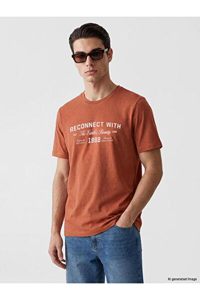 LC Waikiki Ανδρικό T-shirt με στρογγυλή λαιμόκοψη και στάμπα
