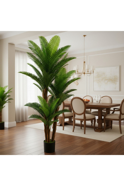 Alessandro DESIGN Decoratiune Palmier, Plastic, 3 Brate, 190 cm, Verde