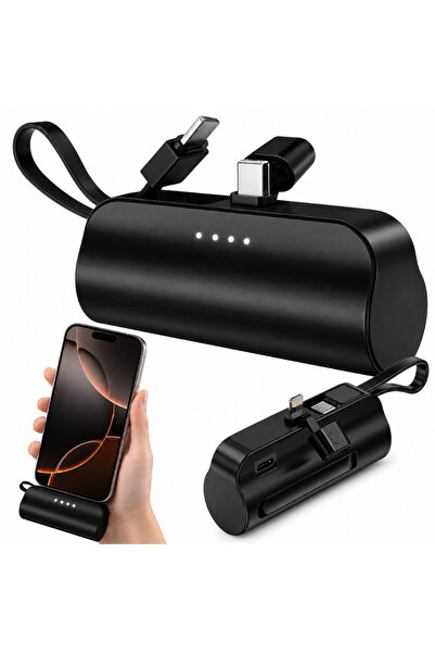 Velixo Εξωτερική Μπαταρία 5000mAh, Φωτισμός LED, USB-C και Lightning, Βάση Τη...