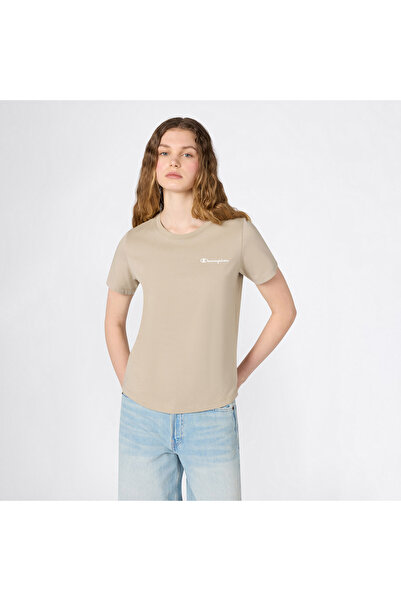 Champion Ss Regular Fit Women's Beige T-Shirt