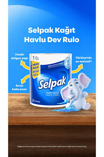 Selpak 2 PAKET Kağıt Havlu Mega Rulo 3 Katlı
