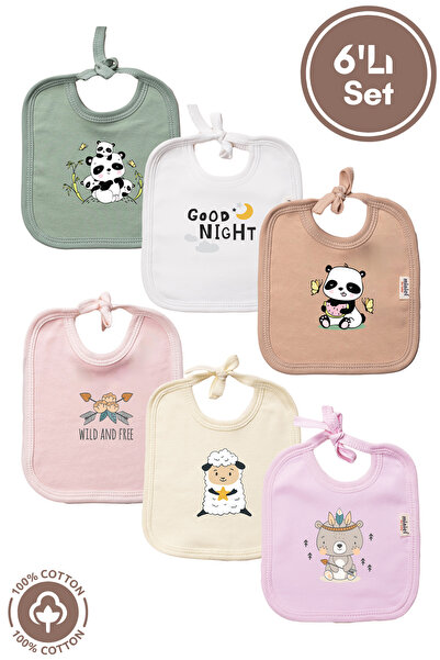 Miniel Baby Girl Newborn Combed Cotton 100% Cotton Printed Tie-On Baby Bib Se...