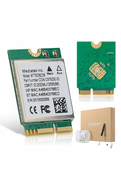 Mediatek Placă de rețea Tri-Band MT7925 WiFi 7 M.2 Bluetooth 5.4 AX BE 6.5Gbps