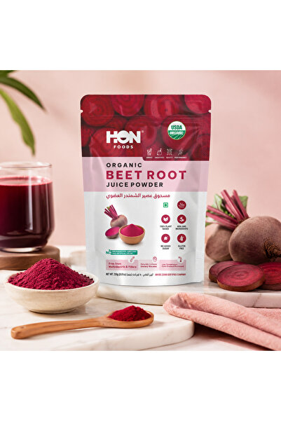 HON FOODS Organic Beetroot Juice Powder 250g-Suitable For Drinks, Smoothies, ...