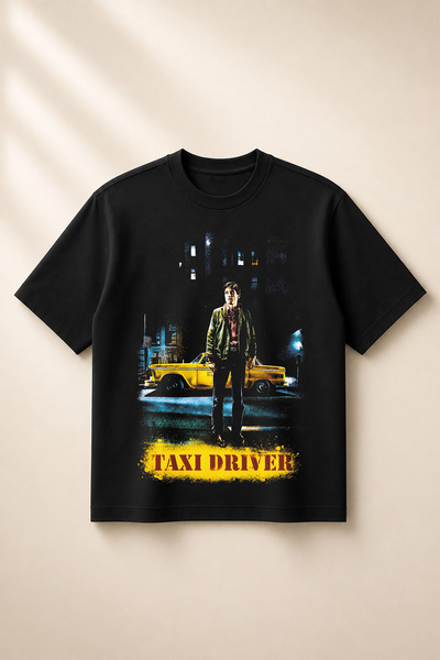 SVART WEAR Taxi Driver Printed Oversize Boxy Cut Unisex 100% Cotton Tshirt (1...