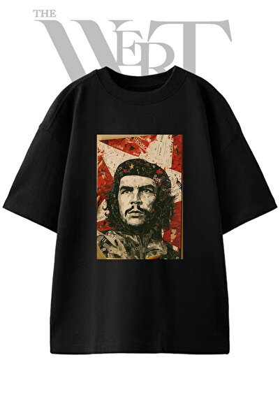 THEWERT Che Guevara_1 dizajn, štampana unisex crna oversize majica