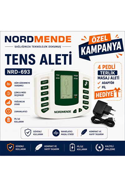 Tens Cihazı 4 Pedli Dijital Masaj Cihazı | Adaptör 4 Ped Ve Pil Hediyeli