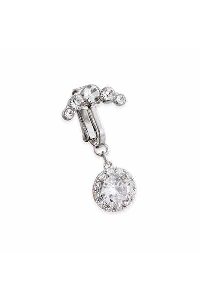 Nevara Silver Plated Dangle Earring with Sparkling Crystal Stones – Elegant A...
