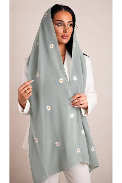 Veil Designer طرحة بوال طبقيتن . بتطريز الورد الصفير المنثور علي كامل الطرحه ...