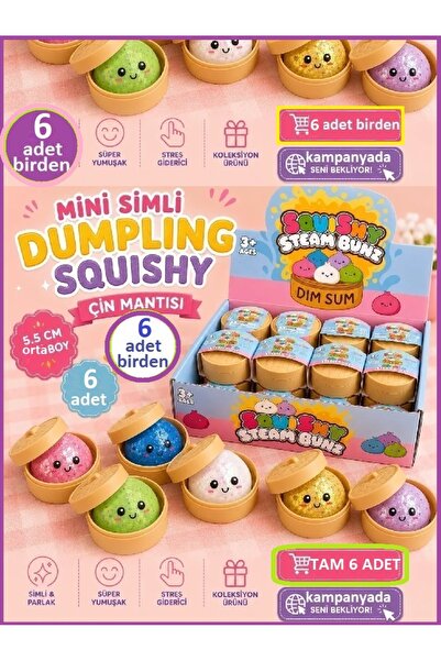 OYUNCAKSAHİLİ Çin Mantısı Dumpling Dev Fırsat 6 Adet Birden Küçük Skuşi 6cm Ç...