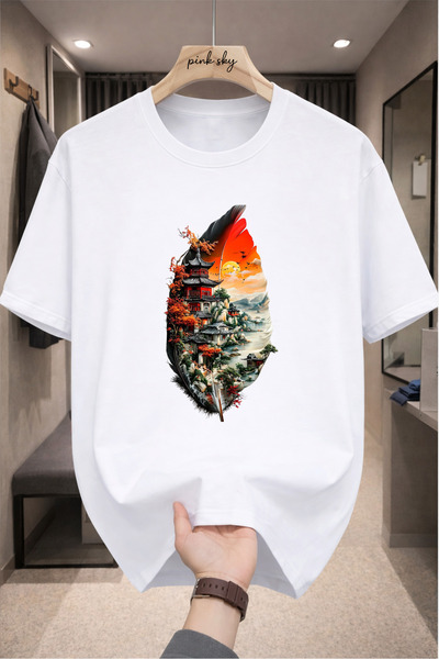 Pink Sky Premium Oversize T-Shirt 100% Cotton Unisex Comfortable Fit Trending...