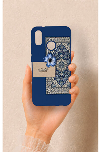 Vip Case Huawei P20 Lite Uyumlu Mavi Etnik Halı Desenli Silikon Kılıf