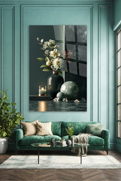 TAULART Masa din sticla infranturabila, vaza moderna cu design floral, decor ...