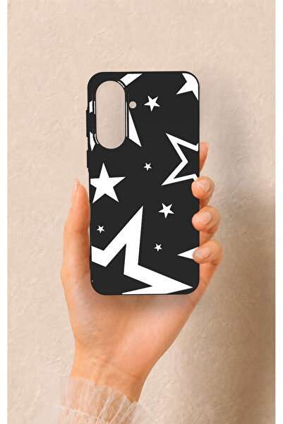 Vip Case Samsung A37 Uyumlu Siyah Mega Star Desenli Silikon Kılıf