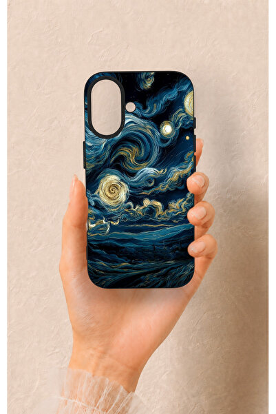 Vip Case iPhone 16 Uyumlu Yıldızlı Gece Desenli Silikon Kılıf