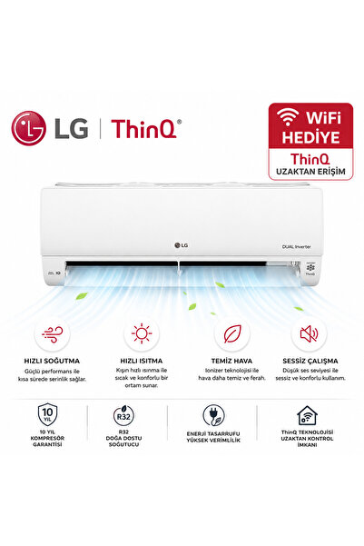 LG 18K Btu UV TEKNOLOJİSİ - Dualcool Plus Inverter Wi-fi Akıllı Klima 18000 B...